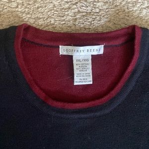 Geoffrey Beene Men’s XXL cotton and acrylic sweater - navy and burgundy
